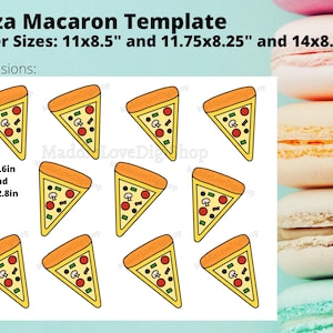 Happy Pizza Macaron Template