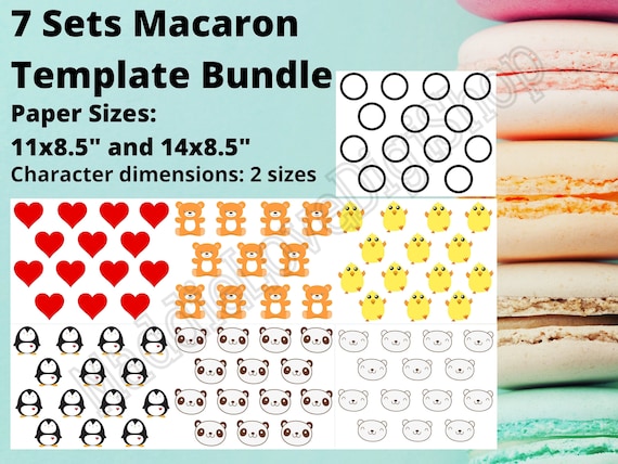 7 sets macaron templates bear head teddy bear circles etsy australia