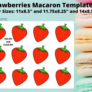 Strawberries Macaron Template