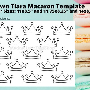 Princess Prince King Queen Crown Tiara Macaron Template