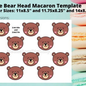 Cute Bear Head Macaron Template | Valentine&#39;s Day