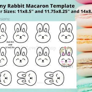 Easter Bunny Rabbit Macaron Template