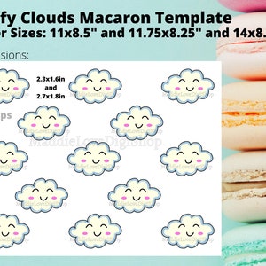 Fluffy Happy Clouds Macaron Template
