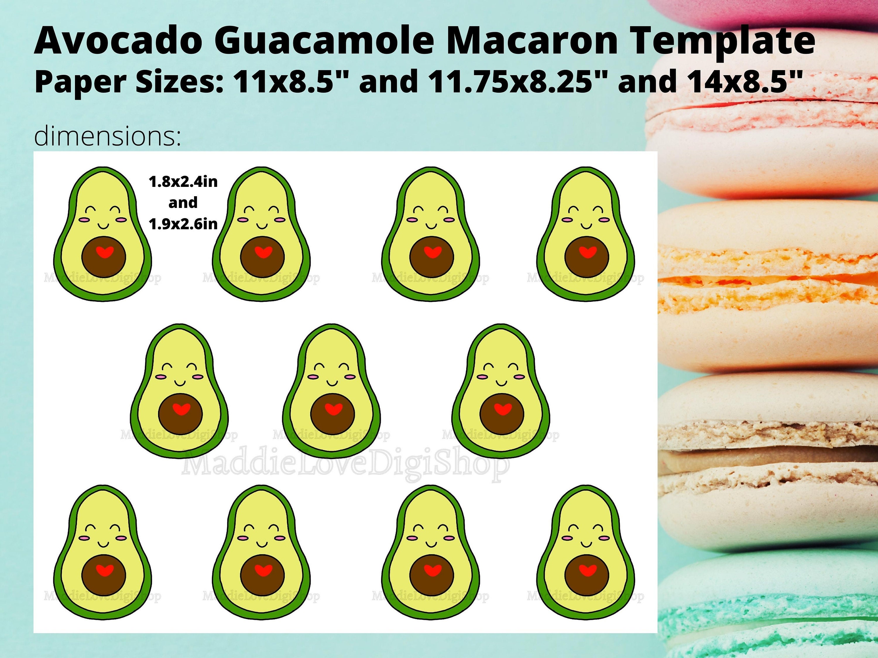 macaron template etsy