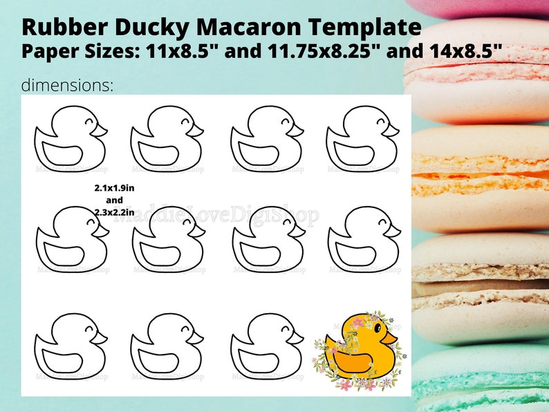 Rubber Ducky Macaron Template - Etsy