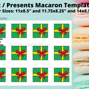 Gift | Presents | Christmas Macaron Template