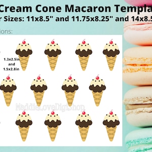Eistüten Macaron Vorlagen