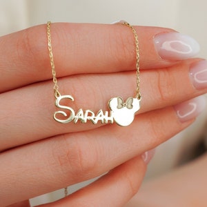 Minnie mouse rose gold necklace shop