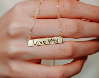 Disney Bar Necklace * Personalized Engraved Bar Necklace * Disney Emoji Necklace * Love Necklace * Custom Name * Personalized Gift