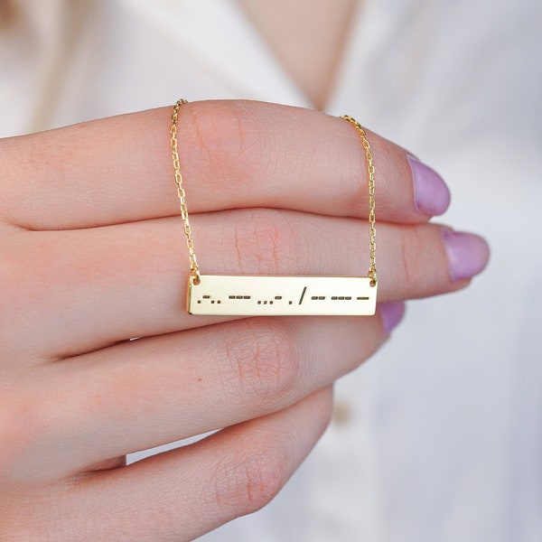 Morse Code Necklace * Secret Message In Morse Code * Custom Morse Code * Custom Message Gift * Morse Code Bar * Personalized Gift