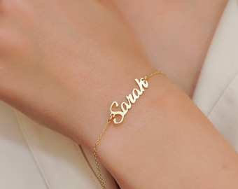 Gold Name Bracelet * Personalized Name Bracelet * 925 Sterling Silver Bracelet Custom Name * Christmas Gift * Christmas Gift for Mom