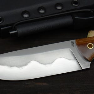 Bushcraft knife Handmade in Kentucky High Carbon Steel with visible Hamon micarta handle and g10 liners bushcraft Survival knife