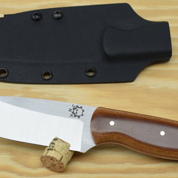 Hunting Knife Handmade in Kentucky 1095 steel with Micarta Handle and Orange Liners Bushcraft survival knife