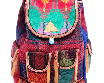 Hippie Backpack Ethnic Backpack Boho Backpack Turkish Anatolian Red Vintage Kilim Rug Shoulder Backpack for Woman Authentic Backpack
