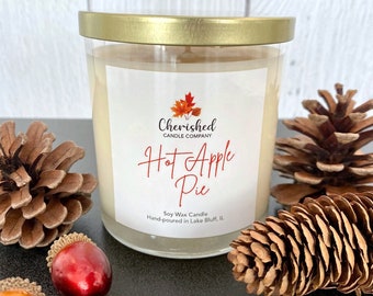 Hot Apple Pie Soy Candle l 10 Ounces l Phthalate Free l Eco-Friendly l Average 60 Hour Burn Time