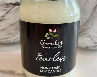 Fearless Soy Wax Candle l 13.5 Ounces l Phthalate Free l Eco-Friendly l Average 75 Hour Burn Time