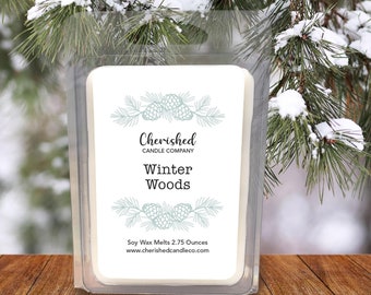 Winter Woods, Soy Wax Melt, Winter Scents, Christmas Wax Melts, Cypress and Bayberry, Cozy Holiday Decor, Cozy Holiday Scent, Best Wax Melts