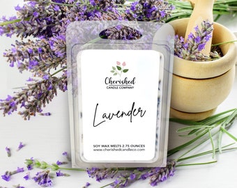 Lavender Soy Wax Melts with Lavender Flowers l 2.75 Ounces l Phthalate Free