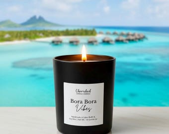 Bora Bora Vibes, Soy Wax Candle, Beach Vibes, Tropical Vacation Memories, Beach House Decor, Spa Scent, Long Burn Time