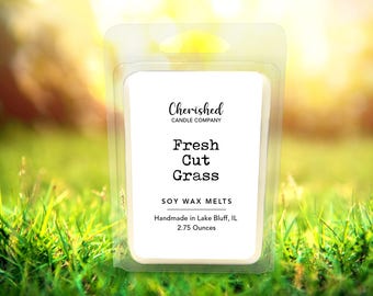 Fresh Cut Grass l Naturally Scented Soy Wax Melts l 2.75 Ounces l Summer Wax Melts l Gardener Gift l Fresh Scent l Non-Toxic l Tart Melts