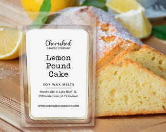 Lemon Pound Cake l All Natural Scented Soy Wax Melts l Dye Free l Dessert Melts l Hand Poured l Home Decor l  Fragrant Melts