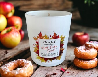 Apple Cider Donut Soy Wax Candle l Phthalate Free l Fall Candle l Long Burning l Clean Burning l Small Batch l Made with Love