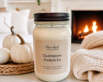Cashmere Pumpkin, Natural Soy Wax Candle, Sophisticated Fall Scent, Fall Farmhouse