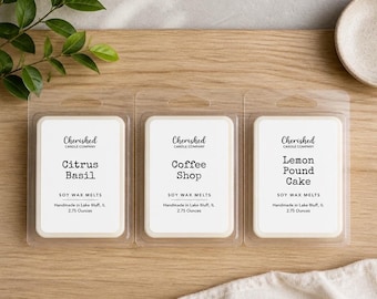 Hand-Poured Soy Wax Melts, Many Signature Scents, Cozy Home Fragrance, Aromatherapy, Pink Bag Included