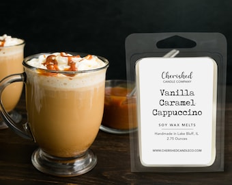 Vanilla Caramel Cappuccino l All Natural Scented Soy Wax Melts l Hand Poured l Dye Free l Coffee Wax Melts l Specialty Coffee l Home Decor