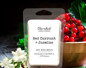 Red Currant + Jasmine l All Natural Scented Soy Wax Melts l Hand Poured l Luxurious Scent l Spa Scent l Home Decor l Jasmine Melts