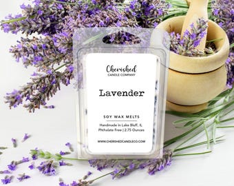 Lavender l All Natural Scented Soy Wax Melts  l Hand Poured l Vegan l Clean Melt l Home Decor l Wickless