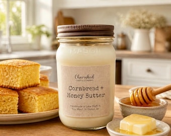 Cornbread + Honey Butter, Natural Soy Wax Candle, Nostalgic Scent, Fall Farmhouse Decor