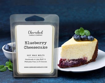 Blueberry Cheesecake l All Natural Scented Soy Wax Melts l 2.75 Ounces l Hand Poured l Dessert Melts l Baker Gift Idea l Home Decor
