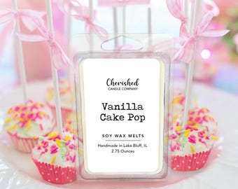 Vanilla Cake Pop l Naturally Scented Soy Wax Melts l With Plant Based Glitter l 2.75 oz l Dessert Melts l Fun Melts l Baker Gift Ideas