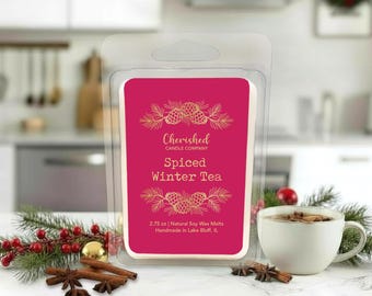 Spiced Winter Tea Soy Wax Melts, Cozy Holiday Scent, Christmas Scent, Cozy Christmas Decor, Hand Poured, Calming Scent, Tea Lovers, Dye Free