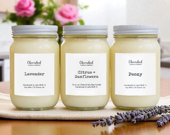 Lavender+Floral Candles