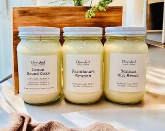 Bakery + Dessert Candles, Pure Soy Wax, Cozy Home Decor, Pick Your Scent, Mason Jar Candles, Baker Gift, Hand Poured, Small Batch, Nontoxic