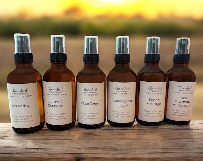 Featured listing image: Naturally Scented 4 oz Room + Linen Sprays, Many Scents, Home Fragrance, Aromatherapy, Room Spray, Pet Friendly Room Spray, Gift Idea