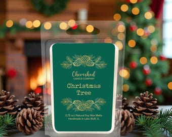 Christmas Tree, Naturally Scented Soy Wax Melts, Christmas Scent, Cozy Holiday Decor, Dye Free, Fragrant and Long Lasting, Fir Scented