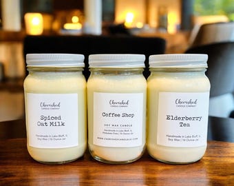 Coffee + Tea + Drink Soy Wax Candles, Naturally Scented, Cozy Home Decor, Pick Your Scent, Mason Jar, Coffee Lover Gift, Espresso, Nontoxic