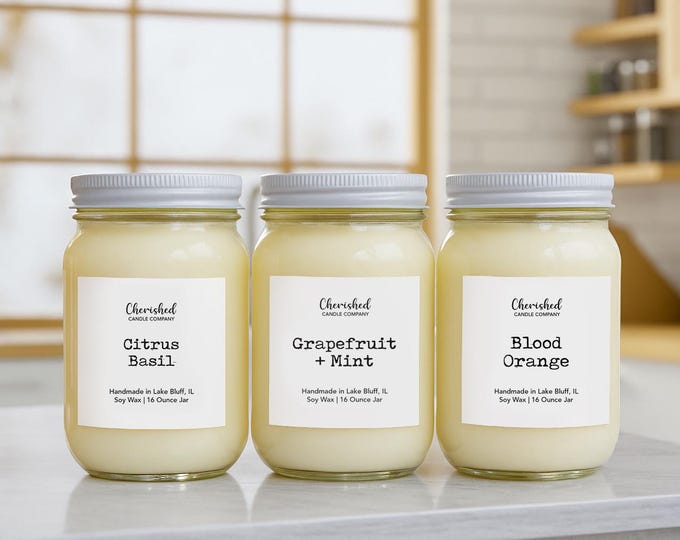 Featured listing image: Citrus + Fruit Soy Wax Candles