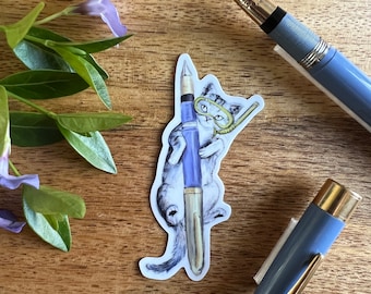 Sheaffers Snorkel Fountain Pen Cat Vinyl Sticker, for vintage pen fans