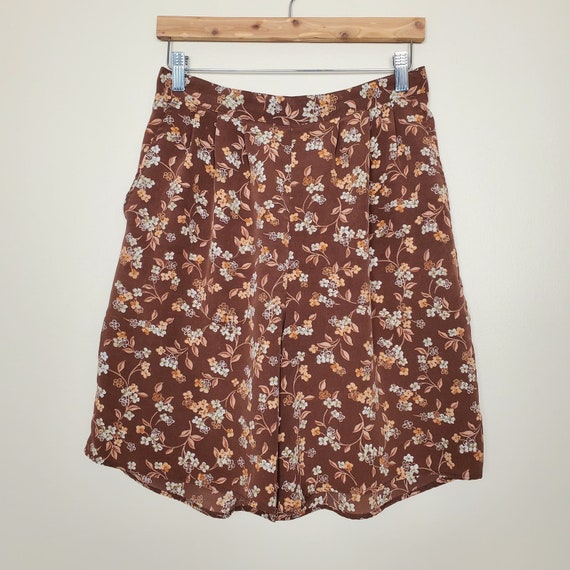 Vintage 90s Brown Peach White Floral High Rise Lo… - image 3