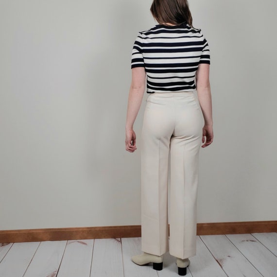 Vintage 60s Mod Navy White Striped Square Neck Sh… - image 2