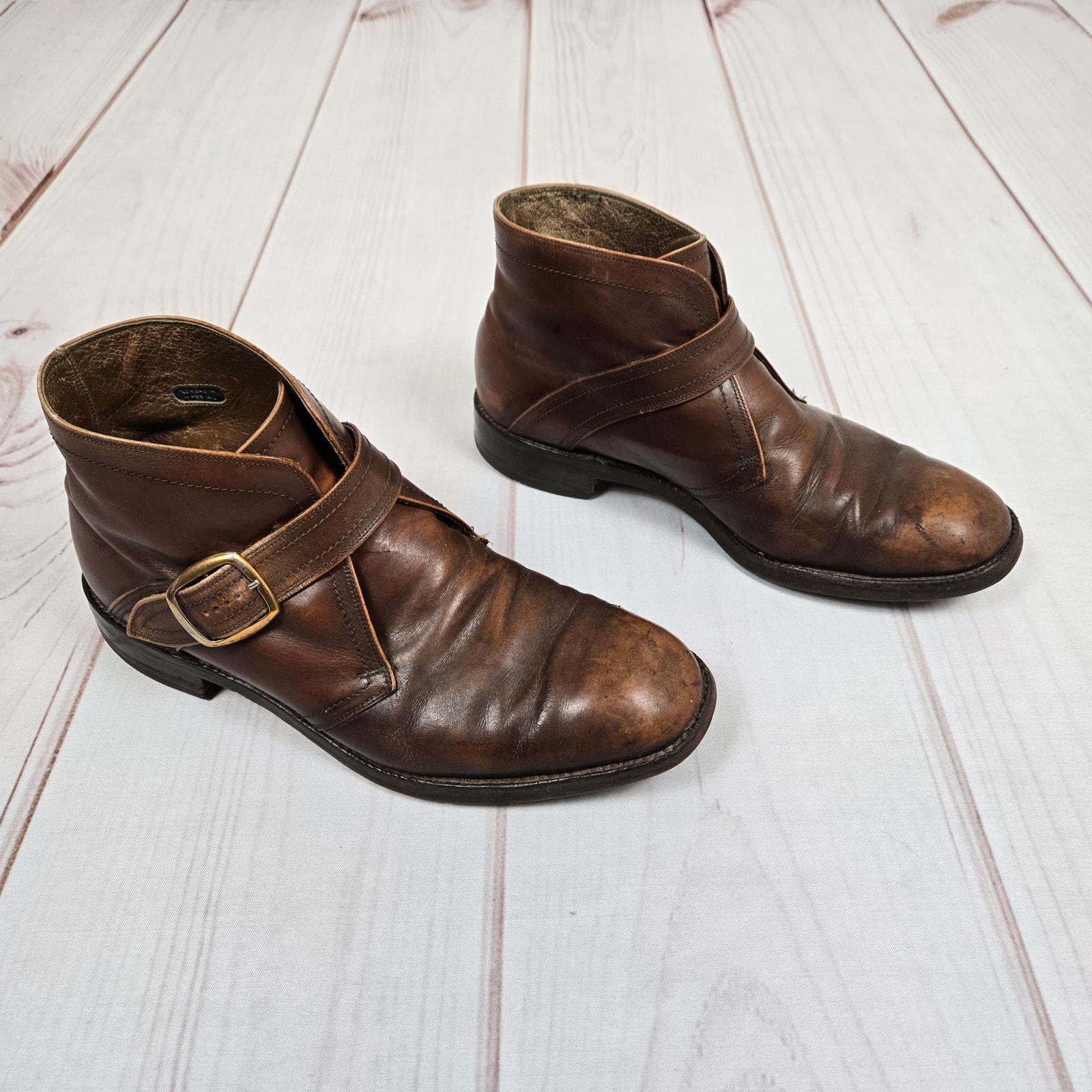 Vintage 60s 70s Florsheim Imperial Brown Leather Monk Strap  display picture 1