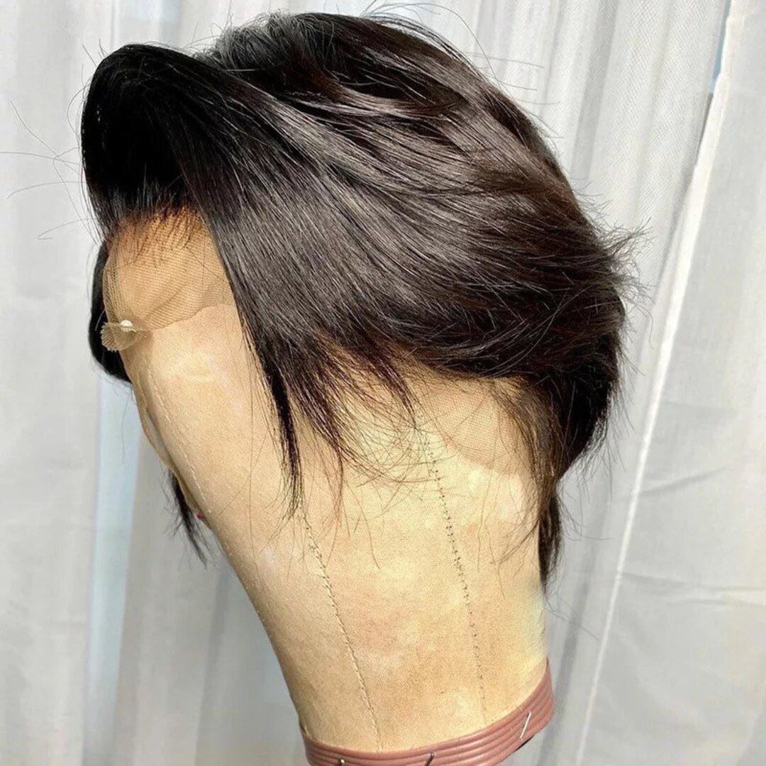 Short pixie cut straight Bob lace wig preplucked human hair Etsy 日本