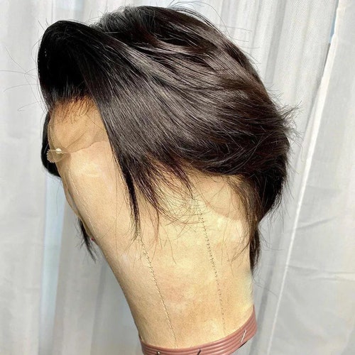 Short Pixie Cut Straight Bob Lace Wig Preplucked Human Hair - Etsy Short Pixie Cut Straight Bob Lace Wig Preplucked Human Hair - Etsy
