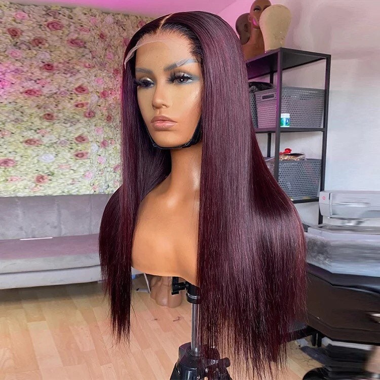 High Quality Human Hair Bone Straight Short Bob Middle Part Etsy UK