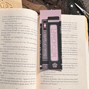 Witchcraft Books Bookmark, Dark Academia Bookmark, Pink Gothic Gift For Book Lover, Witchy Magic Book Club, Spooky Season, Mystical Spell