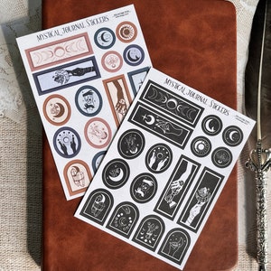 Mystical Journal Sticker Sheet, Cottagecore Planner, Witch Bullet Journal Stickers, Vintage Mystic Journaling, Witchy Esoteric Bujo Sticker